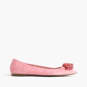 [J CREW] Lottie tassel flats in pink/red